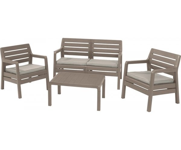 Set mobilier de gradina Delano, imitatie lemn,